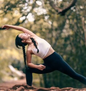 Woman stretching