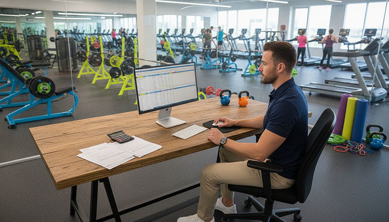 Personal Trainer billing his clients.